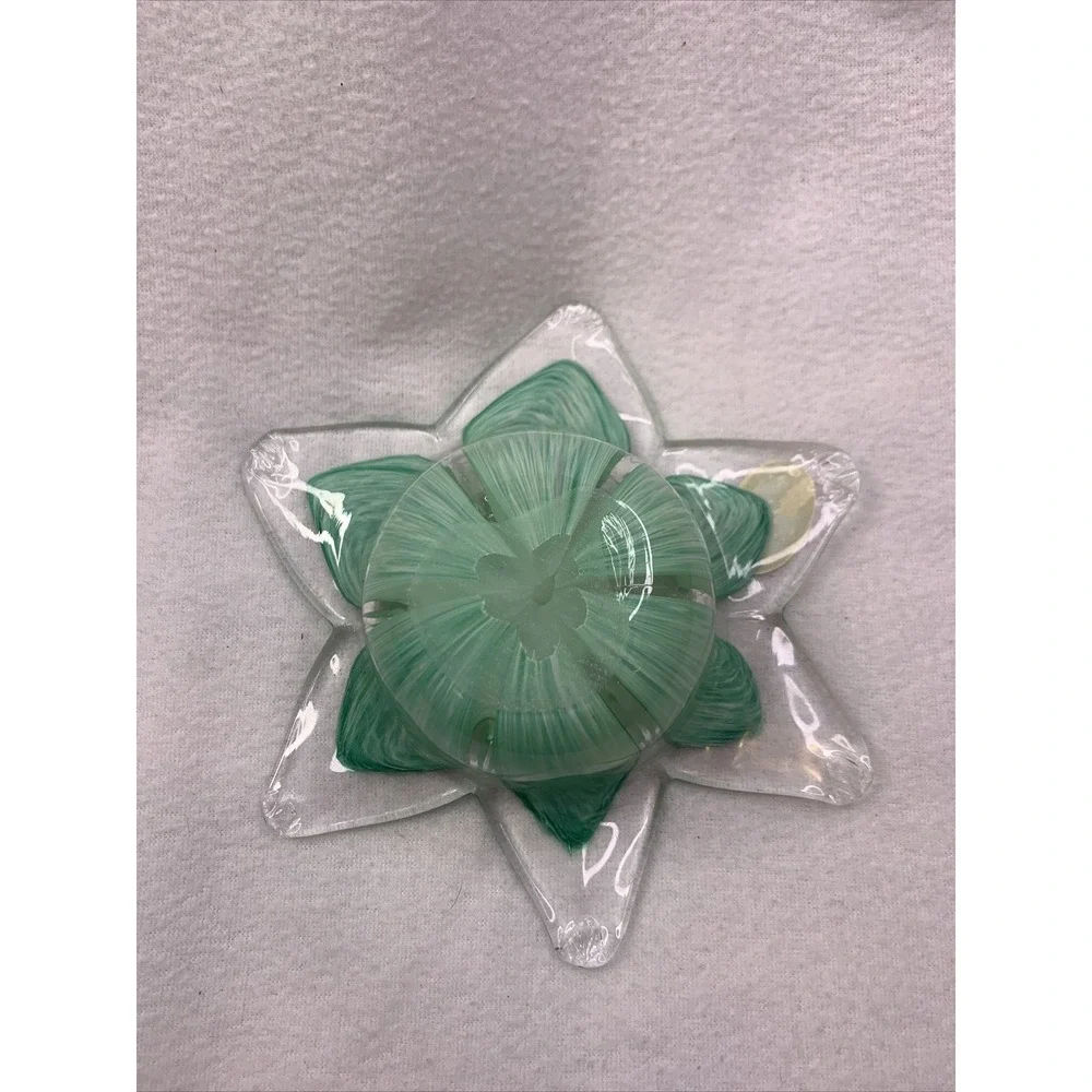 Murano Italy Art Glass‎ Flower Trinket Candy Dish Candle Holder, Green